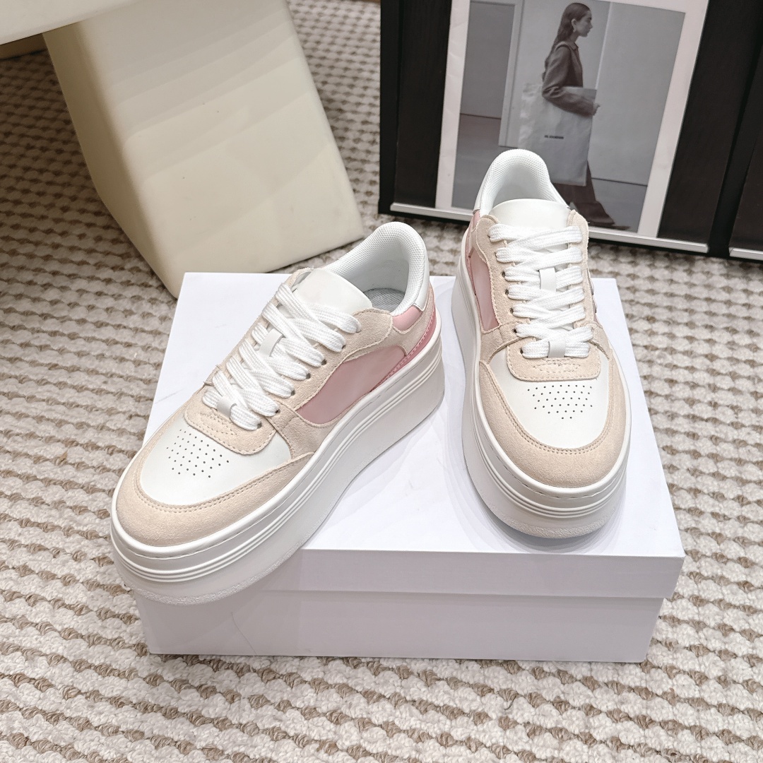 Embroidery Garments - 2026 Damskie sneakersy na platformie, skórzane,
