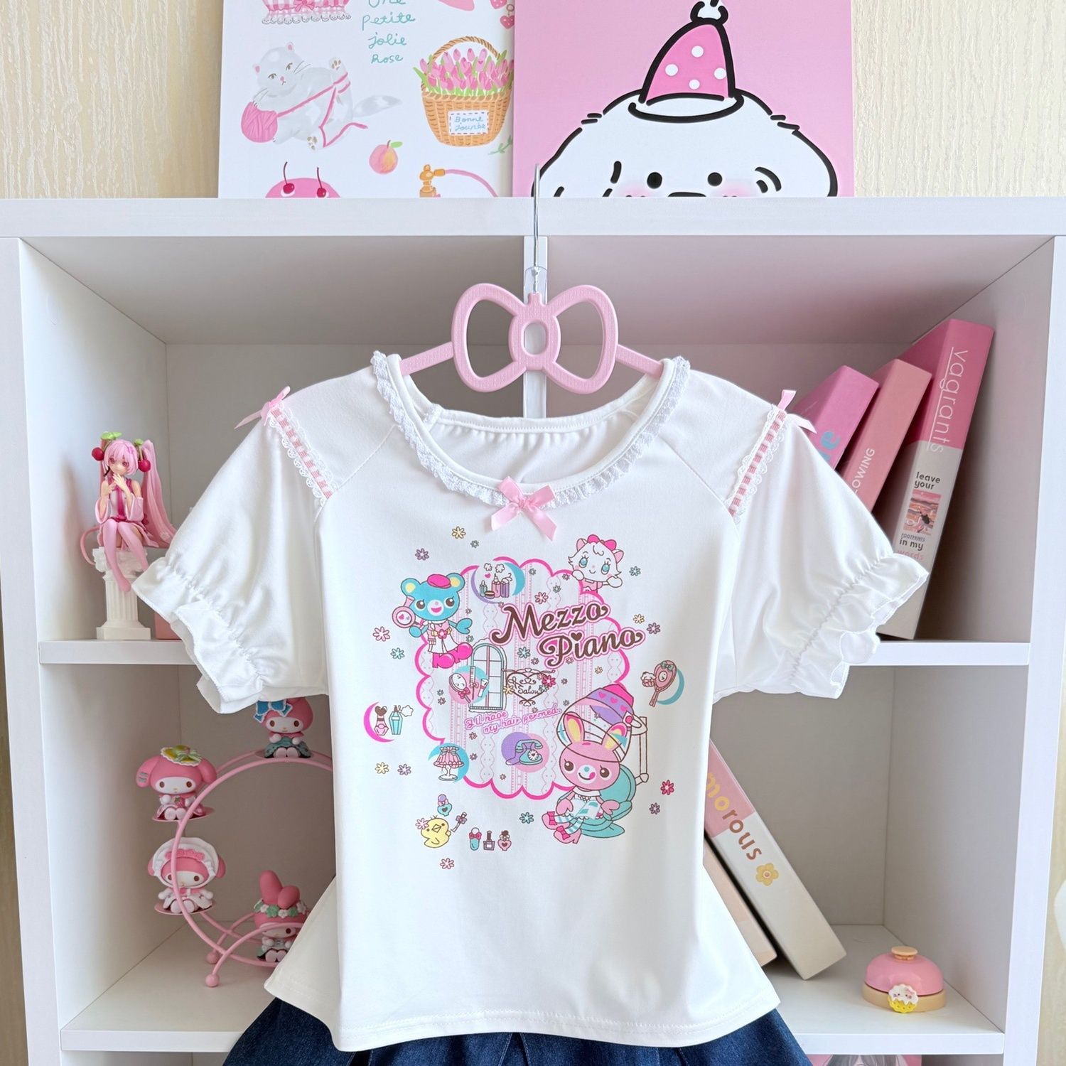 Japońskie słodkie zestawy spód – Embroidery Cotton Shirt recenzja i cena