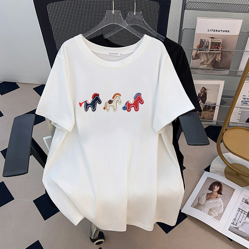 Damska koszulka plus size, obw – Embroidery Cotton Shirt recenzja i cena